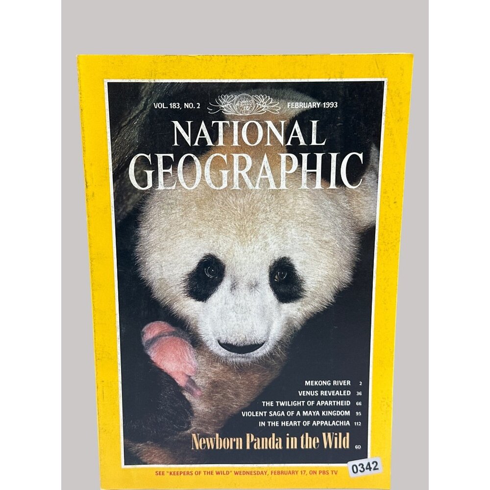 National Geographic February 1993 Issue - Newborn Panda Vol 183 NO 2